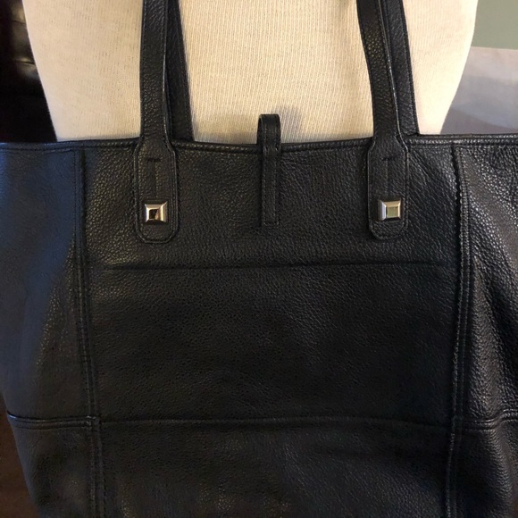 Stella & Dot Paris Market Black Leather Tote - Picture 8 of 12